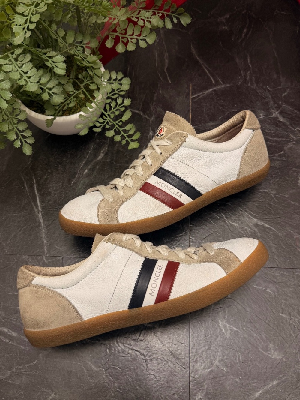 Moncler - Monaco Sneakers - White Beige - Size 41 / 8M - Preowned